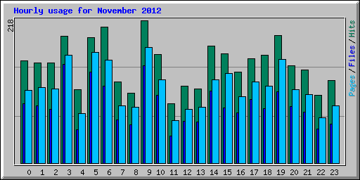 Hourly usage for November 2012