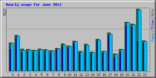Hourly usage for June 2013