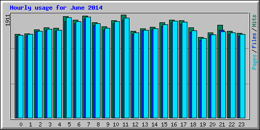 Hourly usage for June 2014
