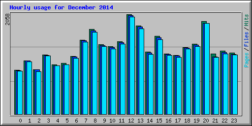 Hourly usage for December 2014