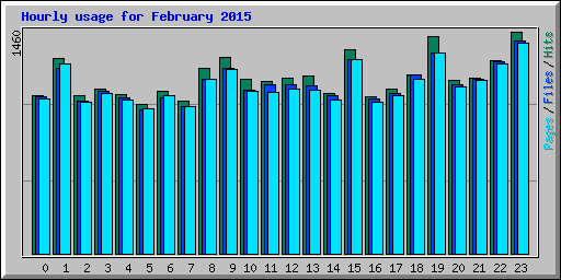 Hourly usage for February 2015