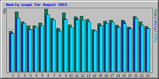 Hourly usage for August 2015