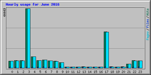 Hourly usage for June 2016