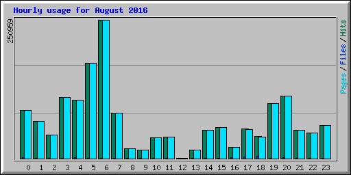 Hourly usage for August 2016