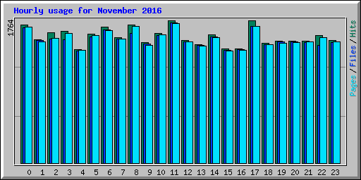 Hourly usage for November 2016