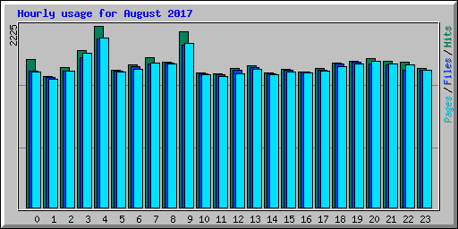 Hourly usage for August 2017